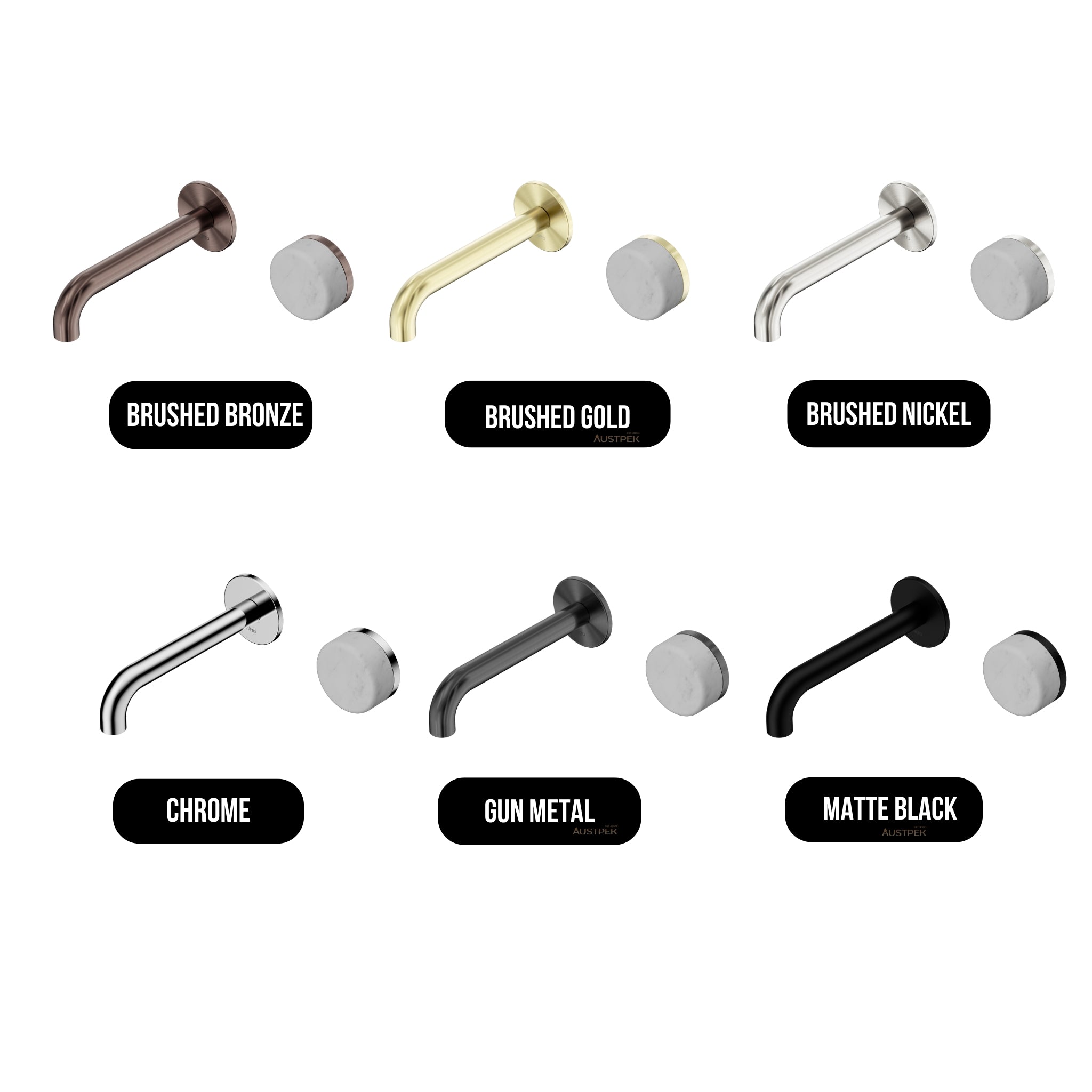 NERO SERENITY PROGRESSIVE WALL BASIN MIXER SPOUT WITH CARRARA HANDLE CHROME (AVAILABLE IN 160MM, 185MM AND 220MM)