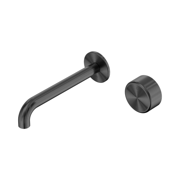 NERO SERENITY PROGRESSIVE WALL BASIN MIXER SPOUT WITH METAL HANDLE GUN METAL (AVAILABLE IN 160MM, 185MM AND 220MM)
