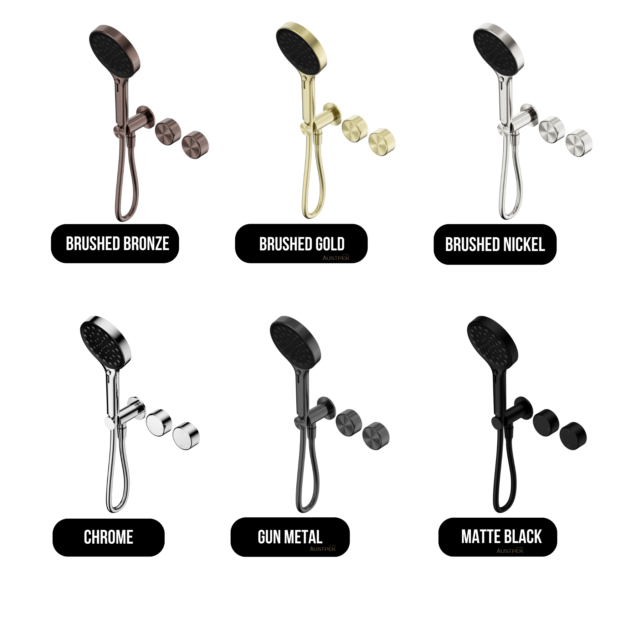 NERO SERENITY PROGRESSIVE SHOWER SYSTEM WITH METAL HANDLE AND SERENITY HAND SHOWER MATTE BLACK