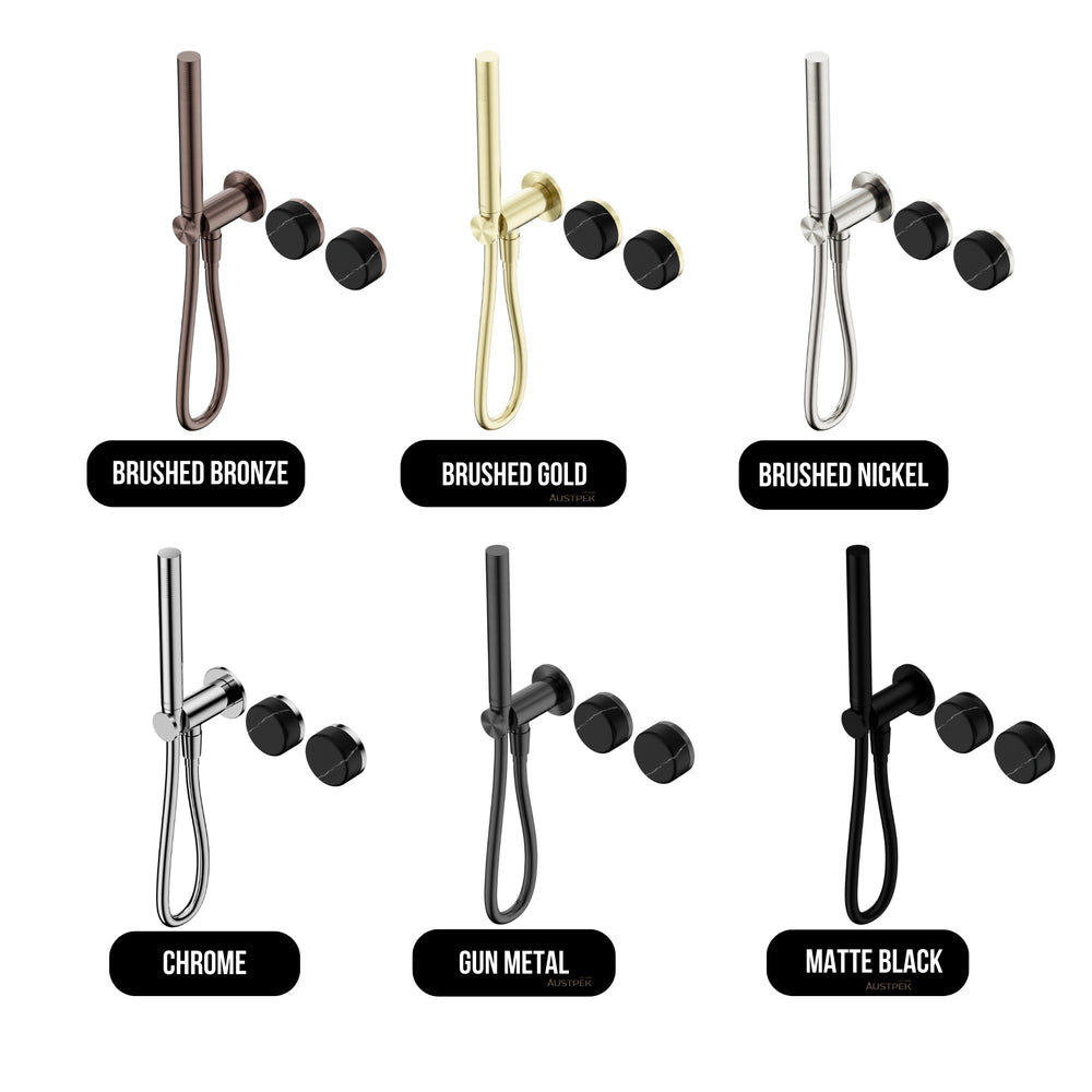 NERO SERENITY PROGRESSIVE SHOWER SYSTEM WITH MARQUINA BLACK HANDLE AND SLIM SHOWER BRUSHED GOLD