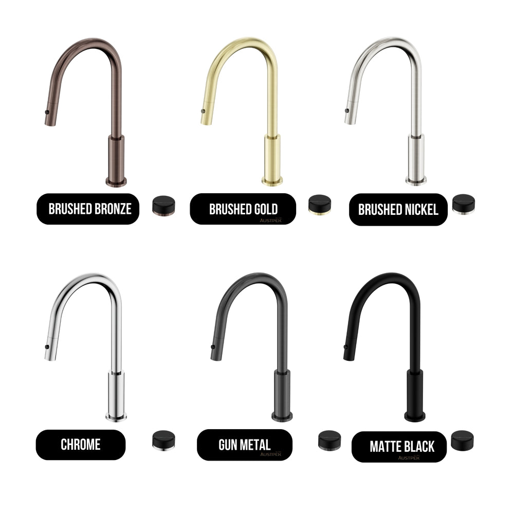 NERO SERENITY PROGRESSIVE PULL OUT KITCHEN SET WITH MARQUINA BLACK HANDLE 433MM BRUSHED NICKEL
