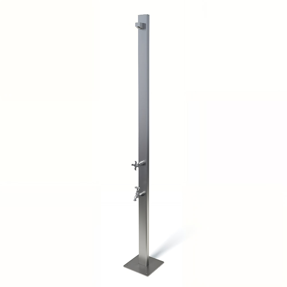 RAINWARE AUSSIE PREMIUM FREESTANDING OUTDOOR COLD SHOWER AND FOOTWASH SILVER