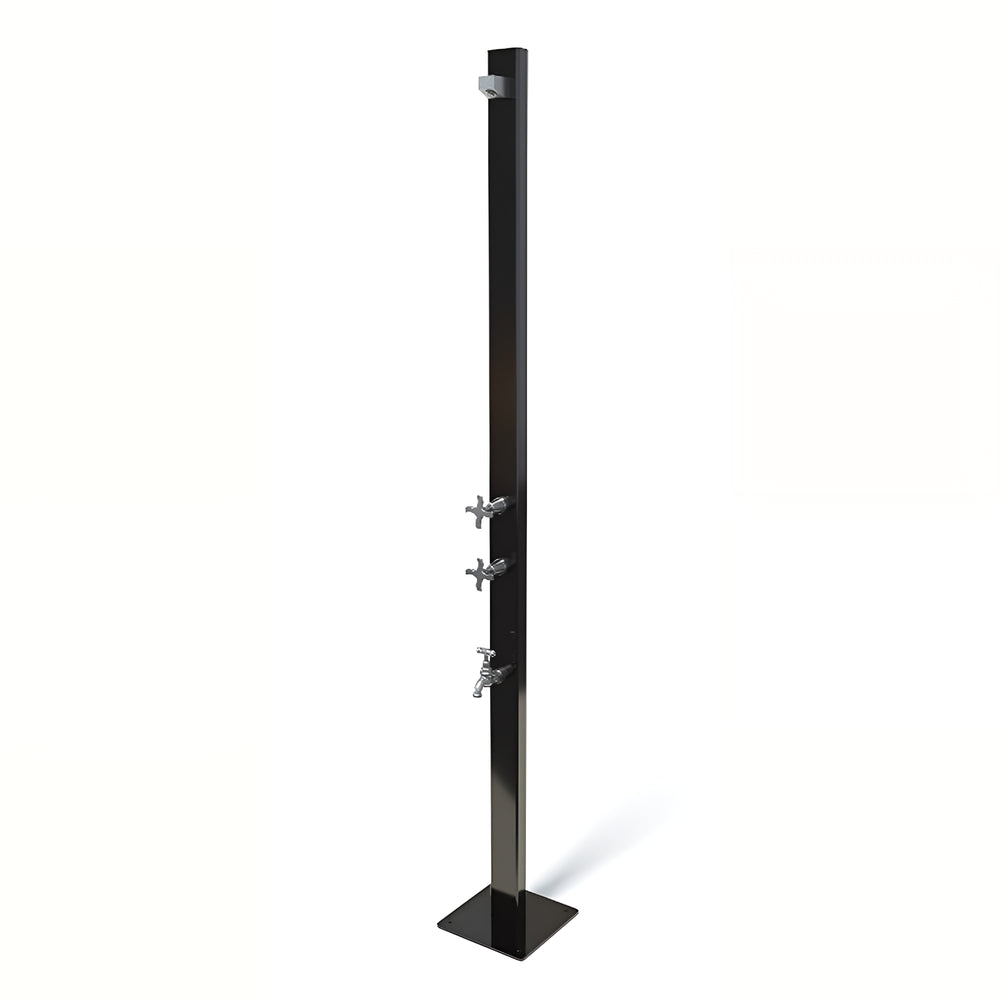 RAINWARE AUSSIE PREMIUM FREESTANDING OUTDOOR HOT AND COLD SHOWER AND COLD FOOTWASH BLACK