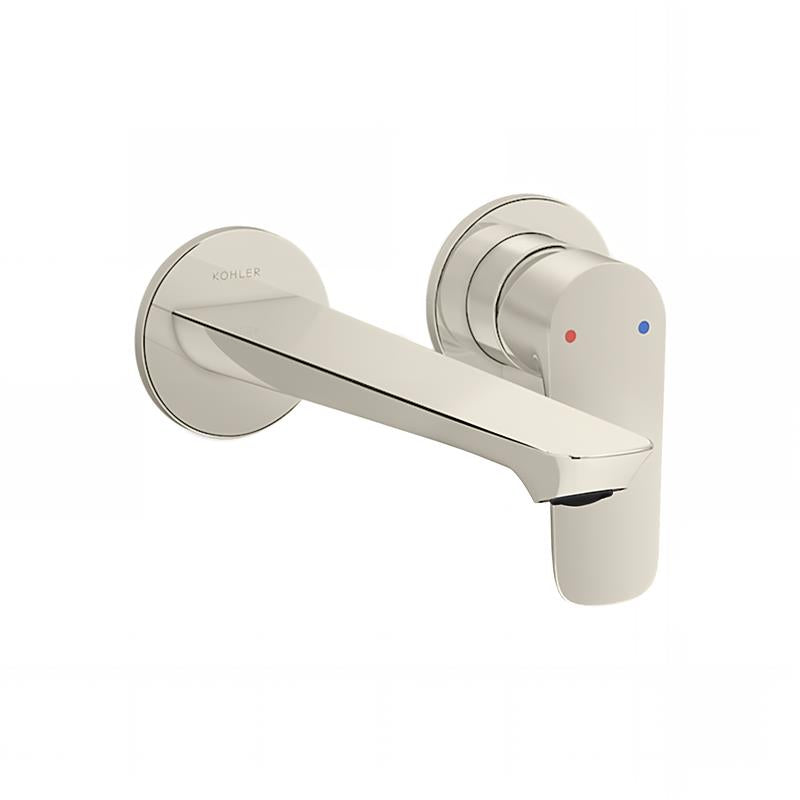 KOHLER ALEO-S WALL BASIN MIXER 218MM BRUSHED NICKEL