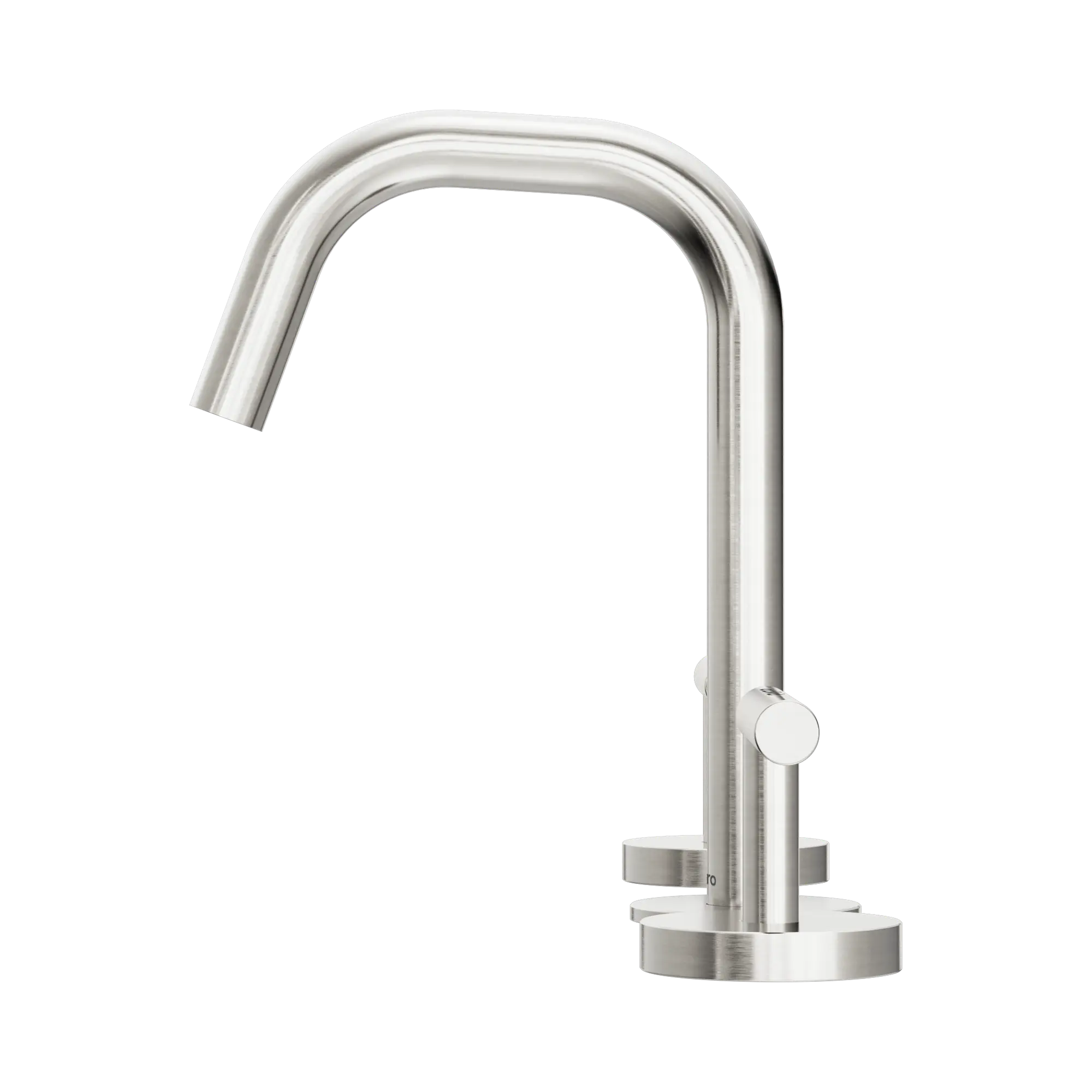 NERO MECCA LEVER BASIN SET EDGE SPOUT BRUSHED NICKEL