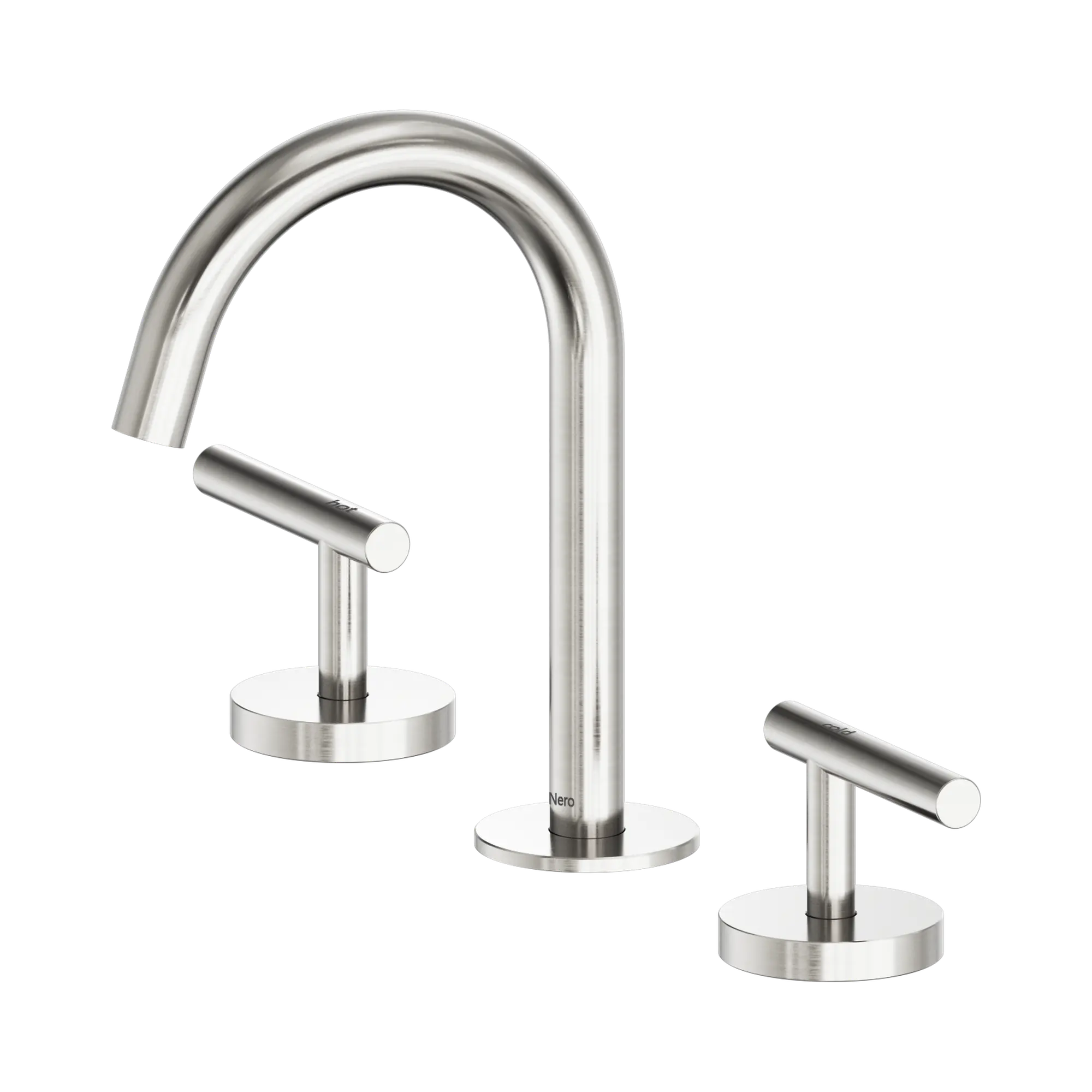 NERO MECCA LEVER BASIN SET ARC SPOUT BRUSHED NICKEL