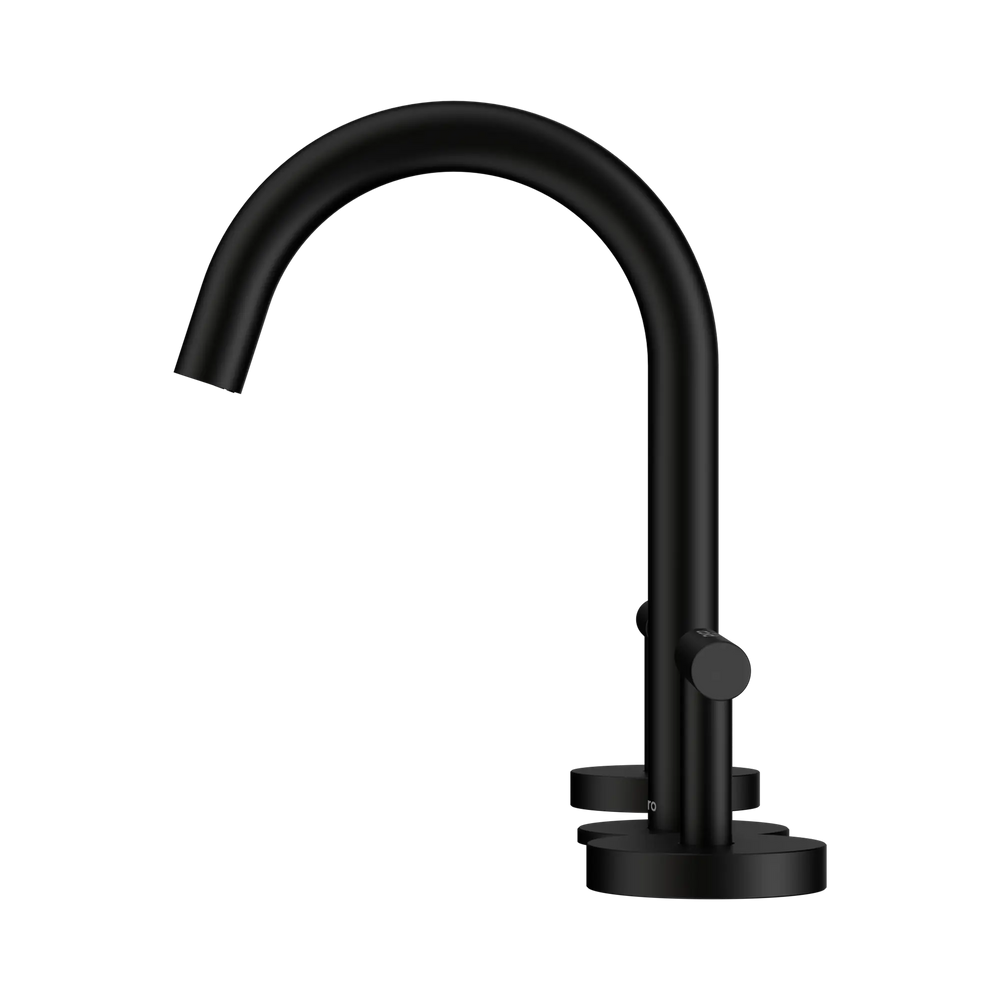 NERO MECCA LEVER BASIN SET ARC SPOUT MATTE BLACK