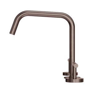 NERO MECCA LEVER BATH/KITCHEN SET EDGE SPOUT II BRUSHED BRONZE