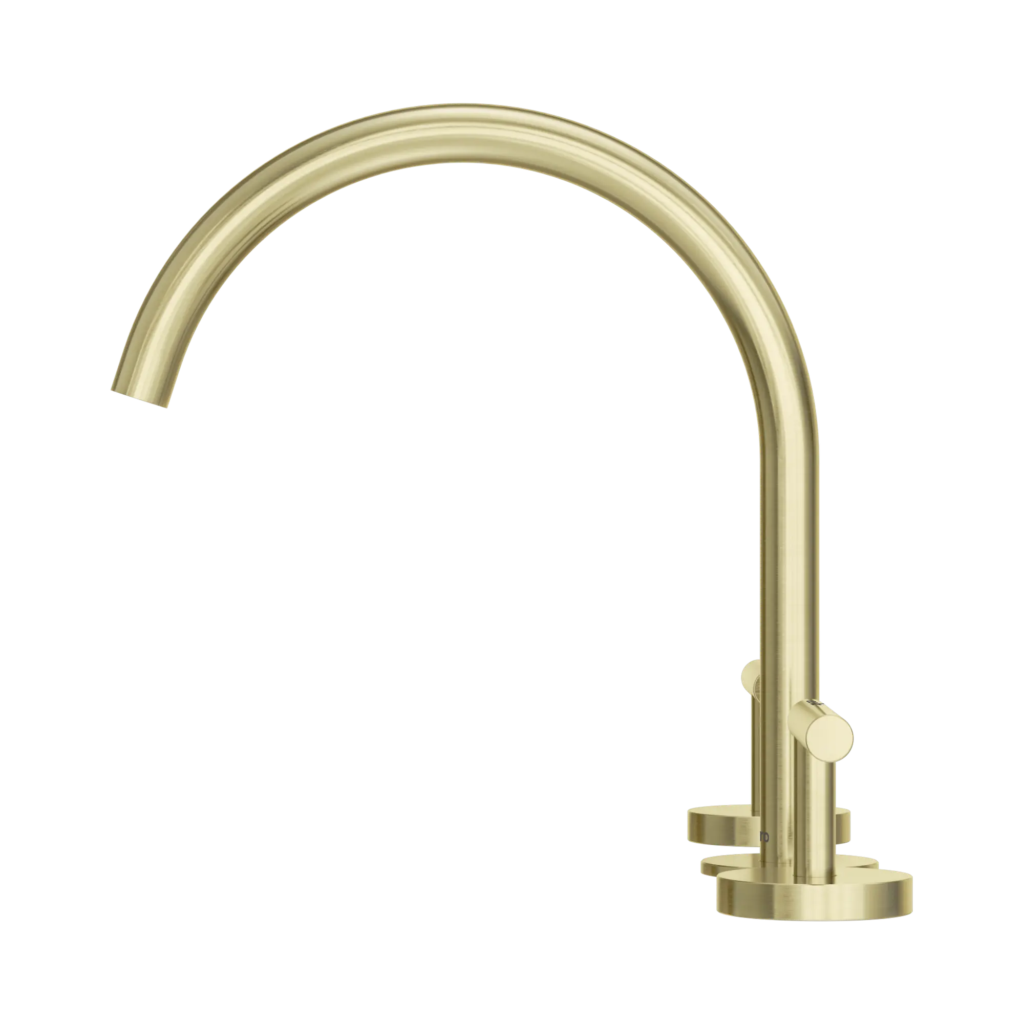 NERO MECCA LEVER BATH/KITCHEN SET ARC SPOUT 260MM BRUSHED GOLD
