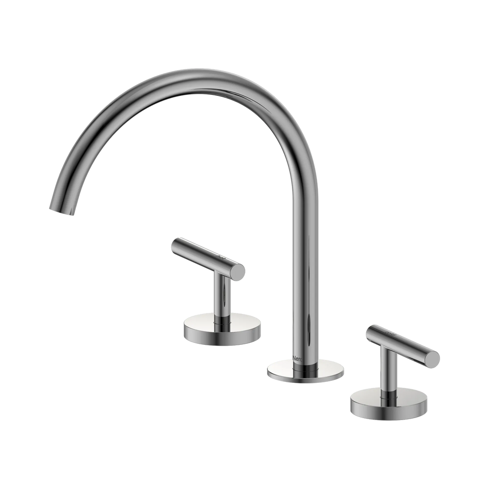 NERO MECCA LEVER BATH/KITCHEN SET ARC SPOUT 260MM CHROME