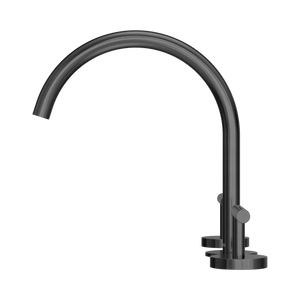 NERO MECCA LEVER BATH/KITCHEN SET ARC SPOUT 260MM GUN METAL