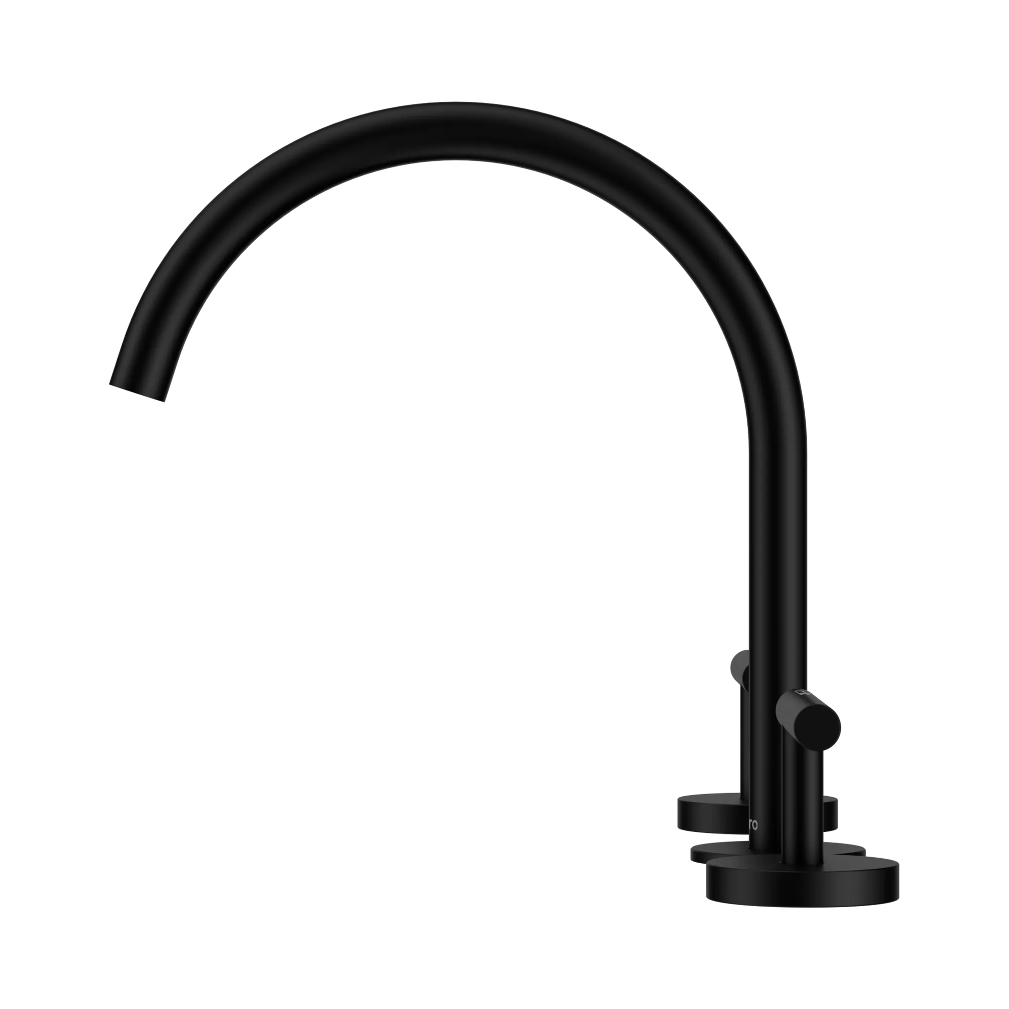 NERO MECCA LEVER BATH/KITCHEN SET ARC SPOUT 260MM MATTE BLACK
