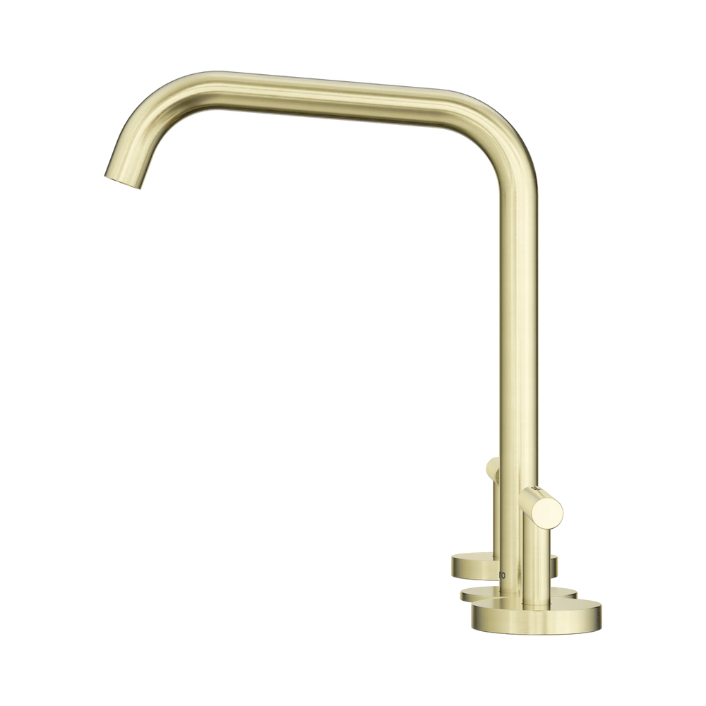 NERO MECCA LEVER BATH/KITCHEN SET EDGE SPOUT BRUSHED GOLD
