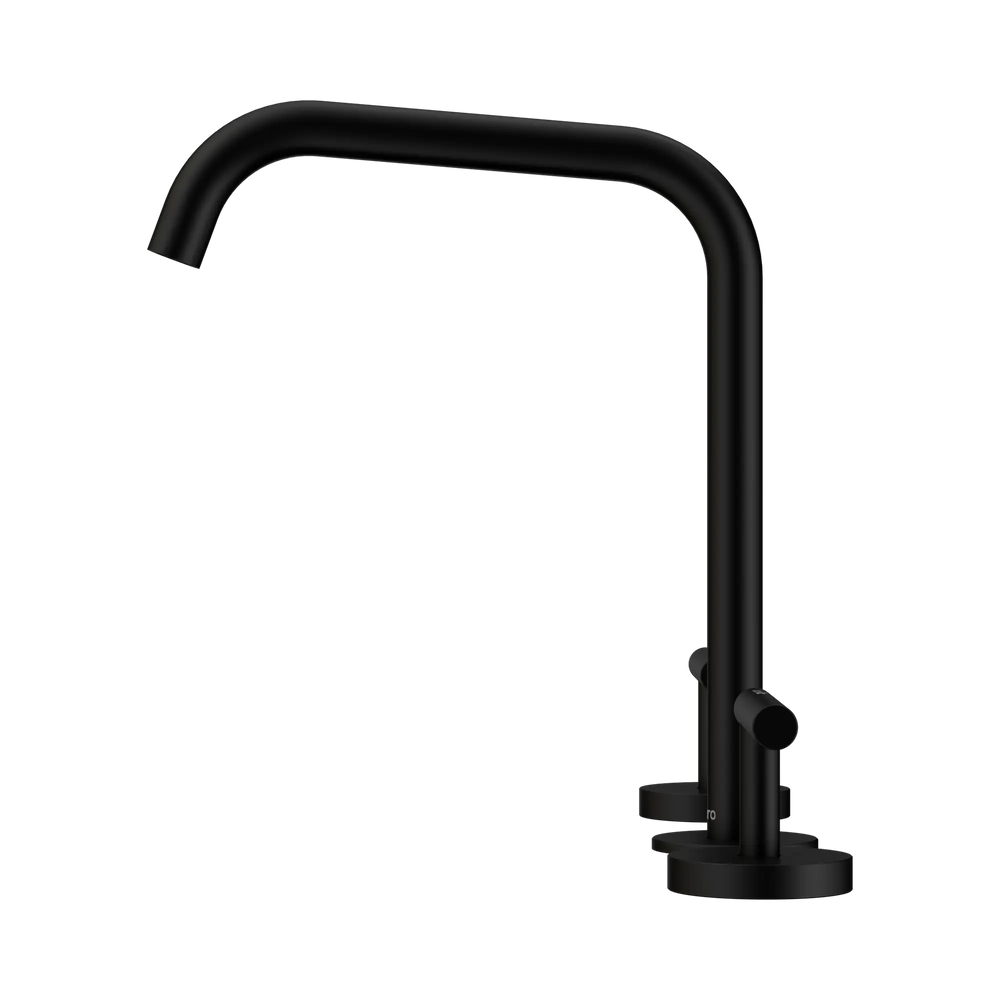 NERO MECCA LEVER BATH/KITCHEN SET EDGE SPOUT MATTE BLACK