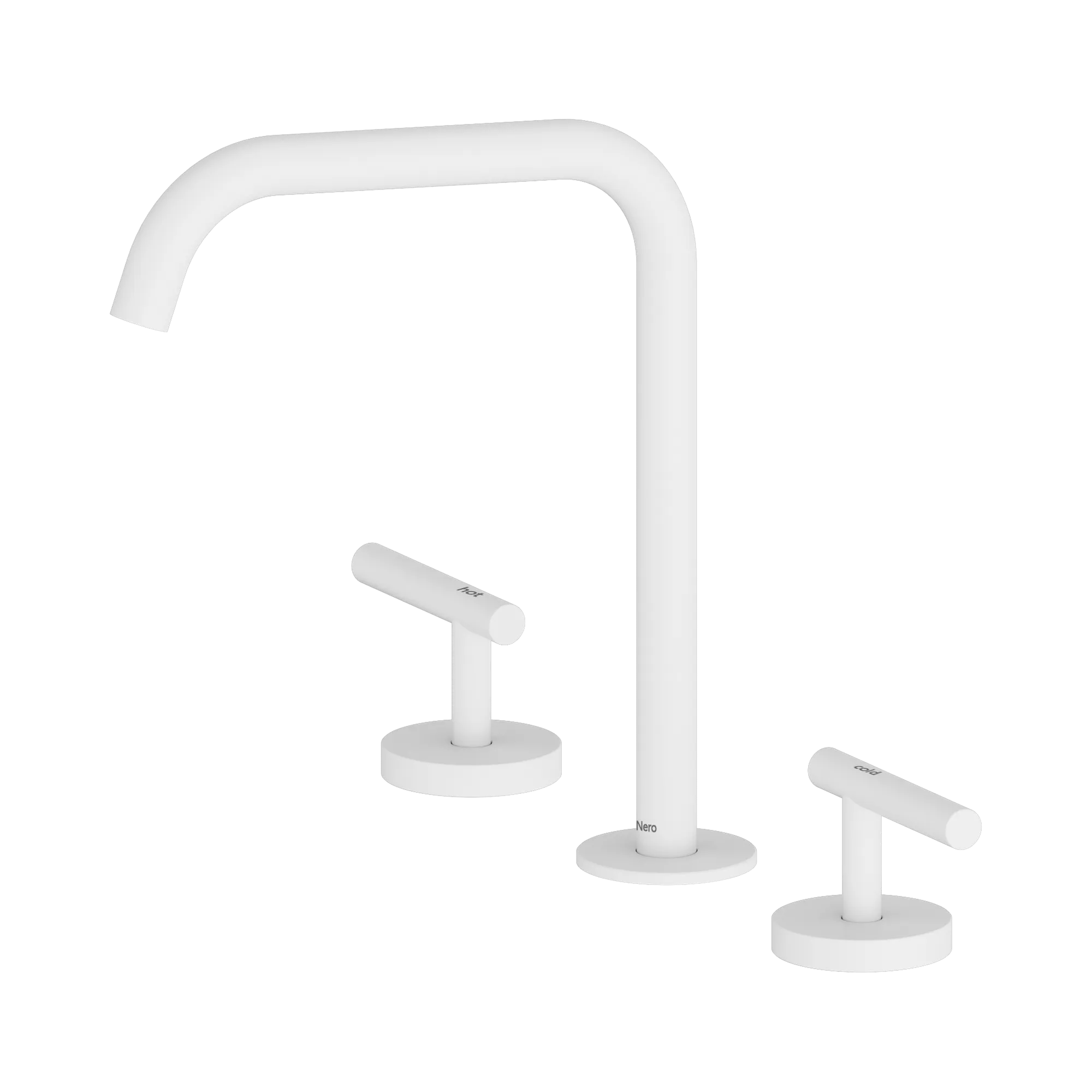 NERO MECCA LEVER BATH/KITCHEN SET EDGE SPOUT MATTE WHITE