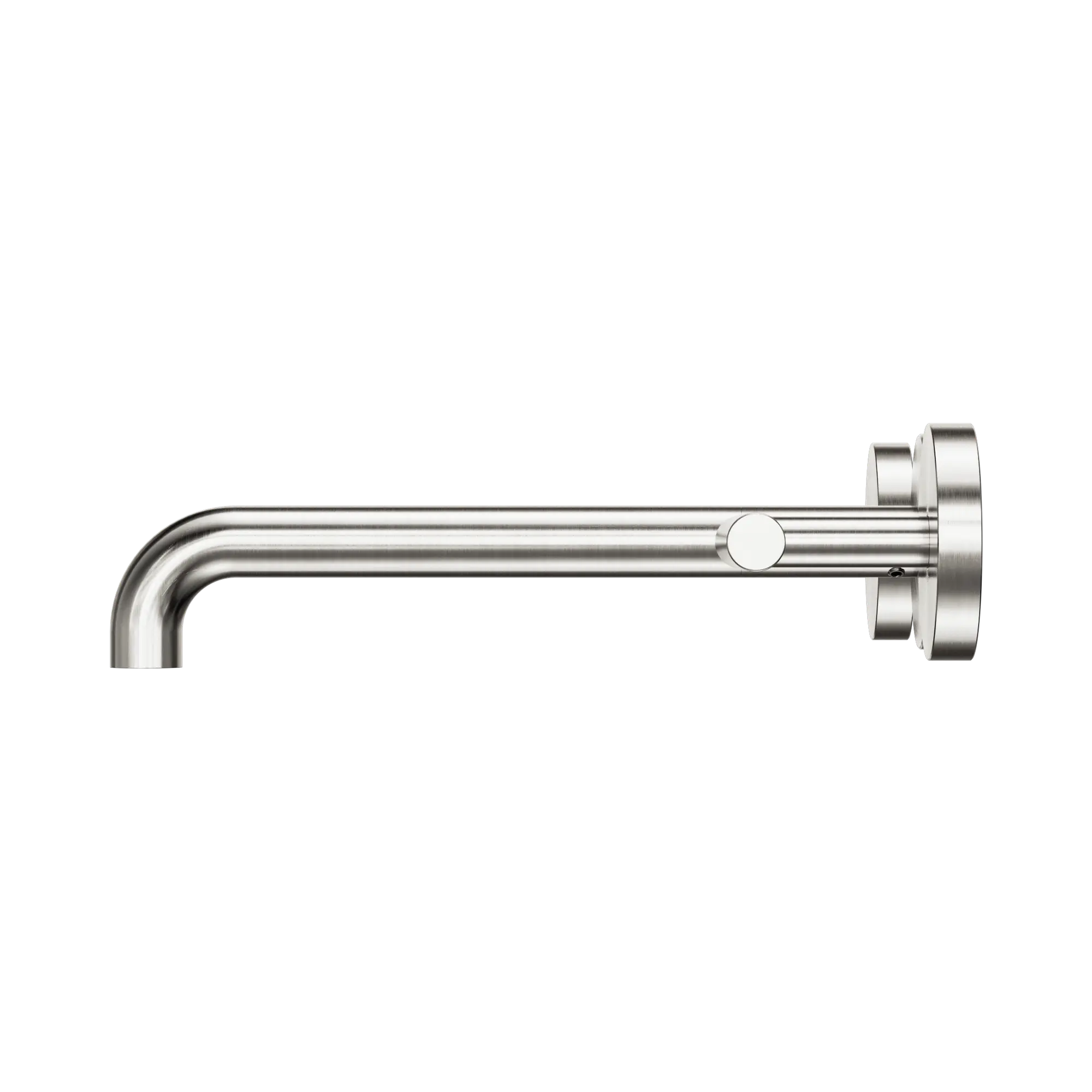 NERO MECCA LEVER WALL BASIN/BATH SET 220MM SPOUT BRUSHED NICKEL