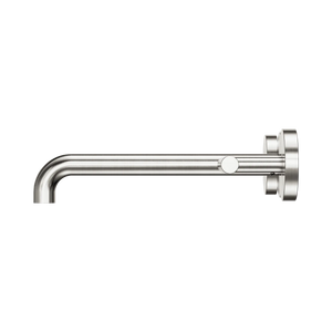 NERO MECCA LEVER WALL BASIN/BATH SET 220MM SPOUT BRUSHED NICKEL