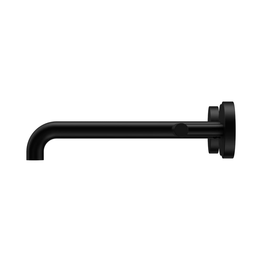 NERO MECCA LEVER WALL BASIN/BATH SET 220MM SPOUT MATTE BLACK