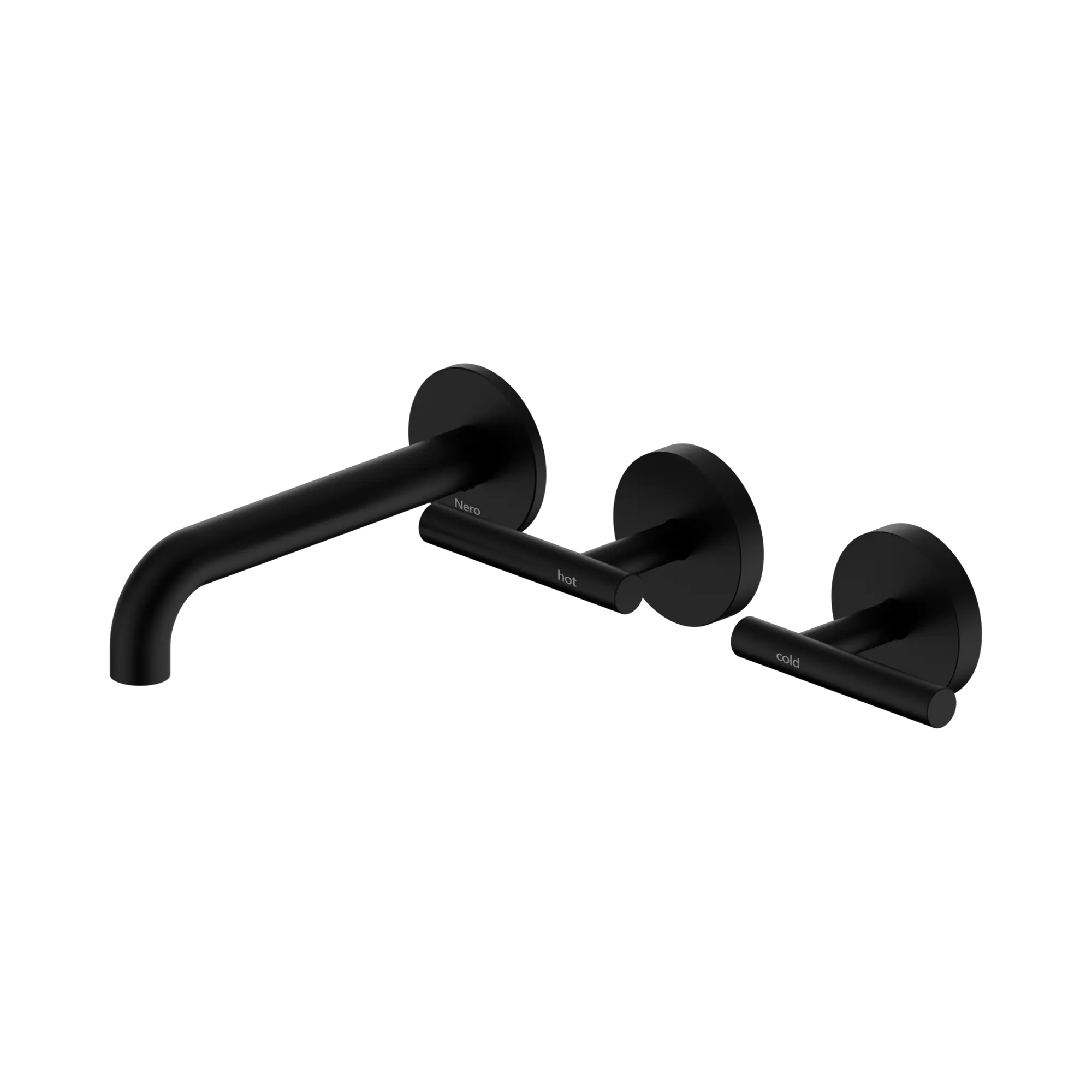NERO MECCA LEVER WALL BASIN/BATH SET 160MM OFFSET SPOUT MATTE BLACK