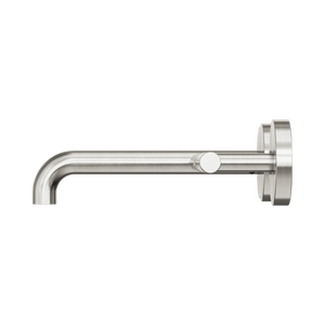 NERO MECCA LEVER WALL BASIN/BATH SET 185MM OFFSET SPOUT BRUSHED NICKEL