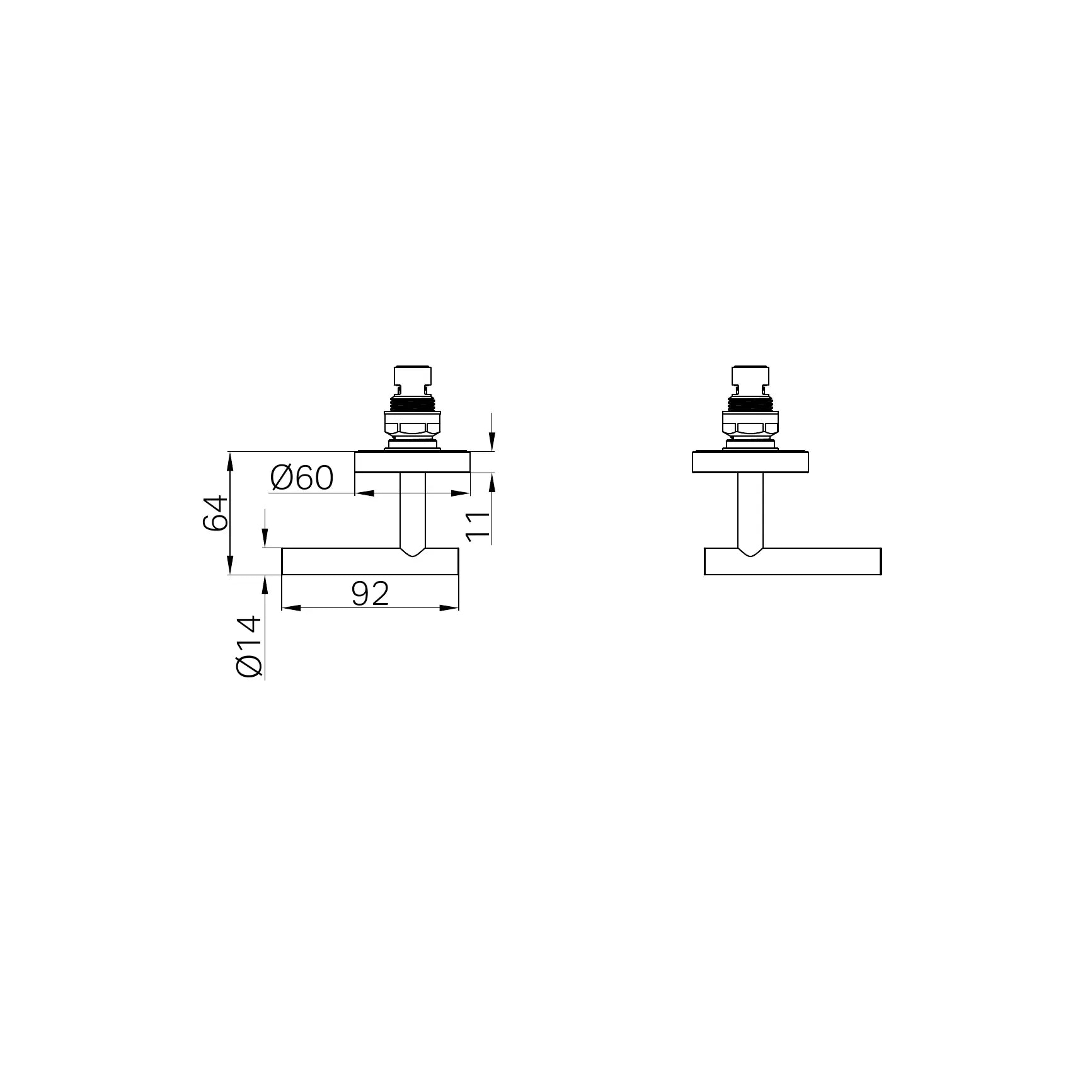 NERO MECCA LEVER WALL TOP ASSEMBLIES BRUSHED BRONZE