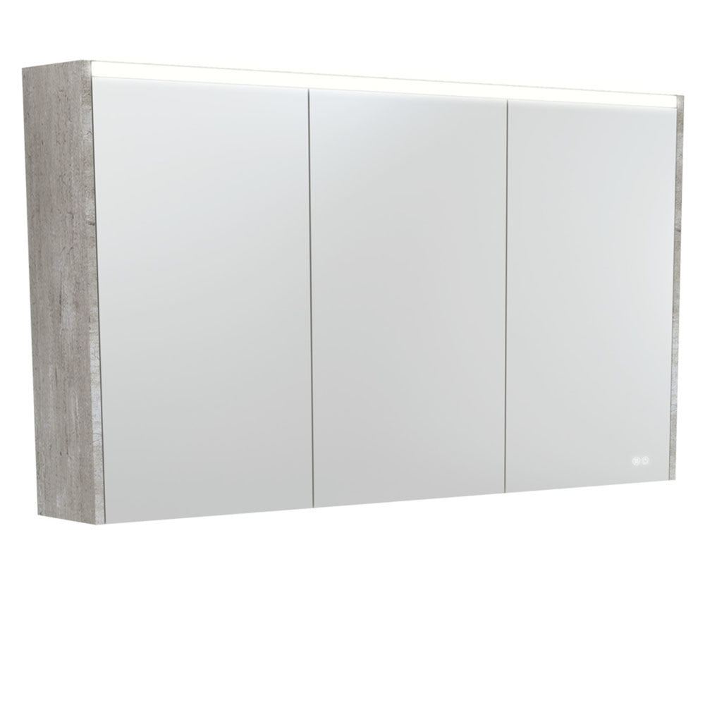 FIENZA INDUSTRIAL LED MIRROR SHAVING CABINET WITH SIDE PANELS 1200X670MM