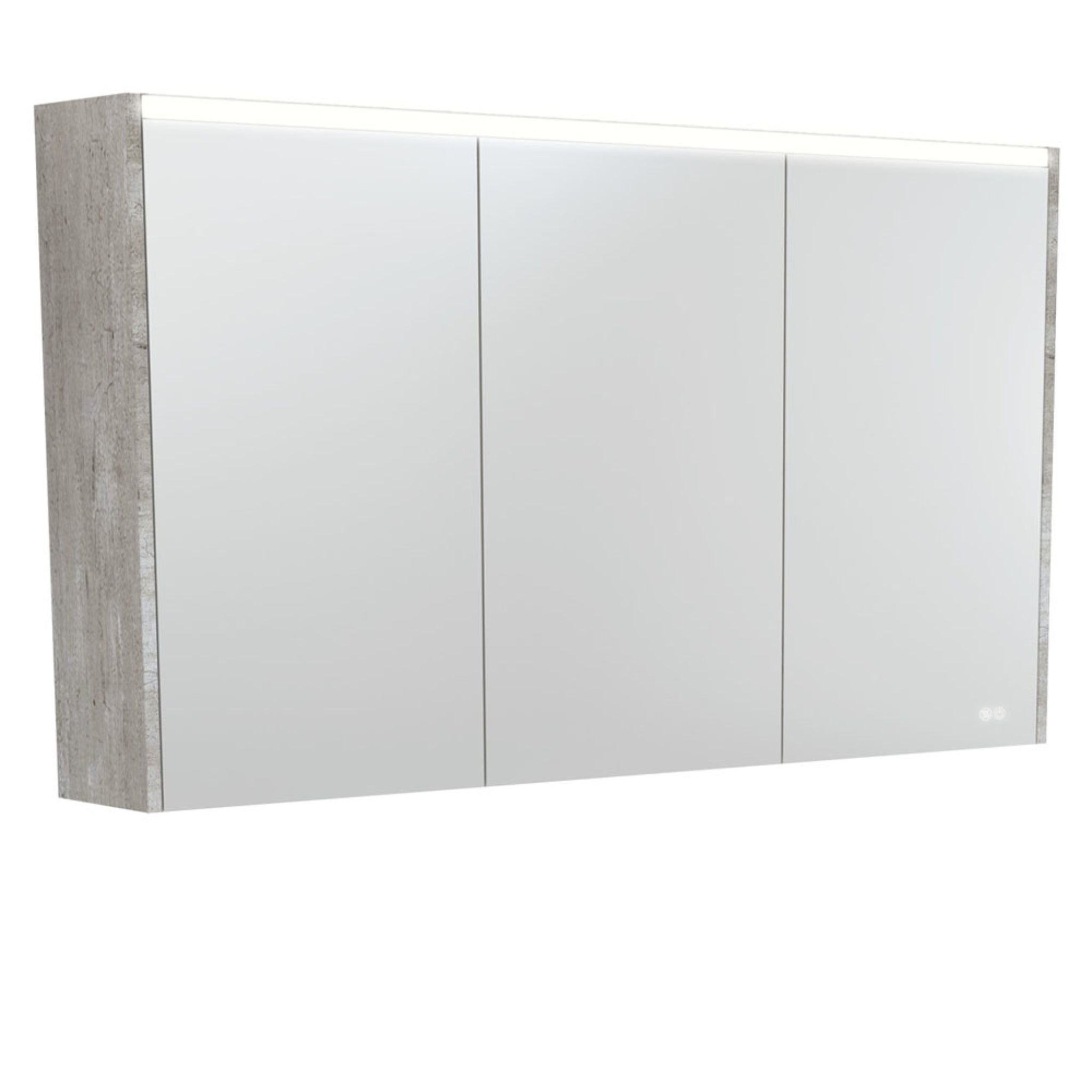 FIENZA INDUSTRIAL LED MIRROR SHAVING CABINET WITH SIDE PANELS 1200X670MM