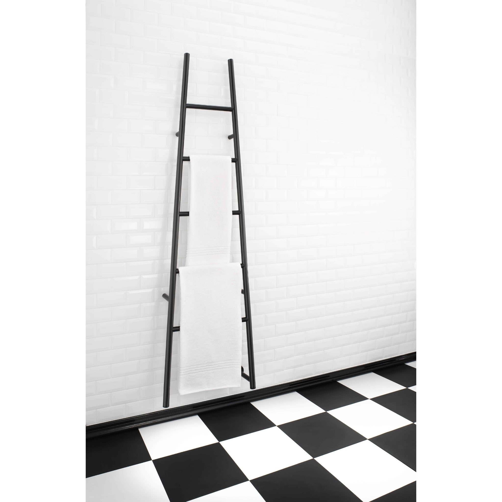 THERMOGROUP JEEVES TANGENT L HEATED TOWEL RAIL-SATIN BLACK 1890MM