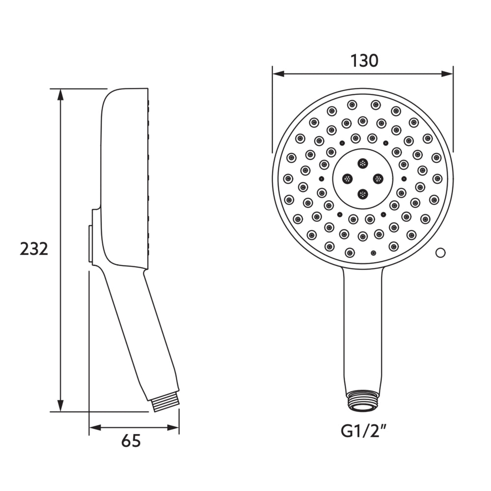 KOHLER STATEMENT 3-FUNCTION HANDSHOWER HEAD ROUND 232MM BRUSHED BRASS