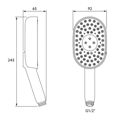 KOHLER STATEMENT 3-FUNCTION HANDSHOWER HEAD OVAL 243MM CHROME