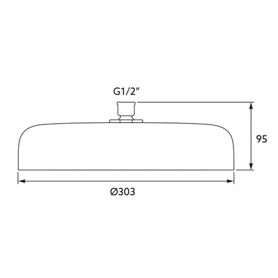KOHLER STATEMENT SINGLE FUNCTION RAINHEAD ROUND 303MM CHROME
