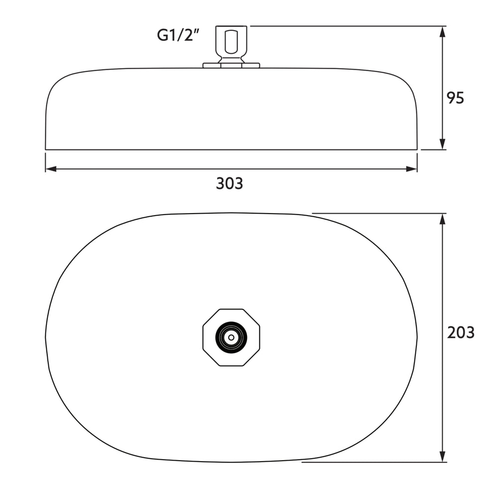 KOHLER STATEMENT SINGLE FUNCTION RAINHEAD OVAL 303MM CHROME