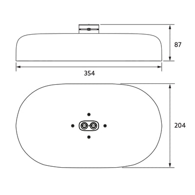 KOHLER STATEMENT DUAL FUNCTION RAINHEAD OVAL 354MM CHROME
