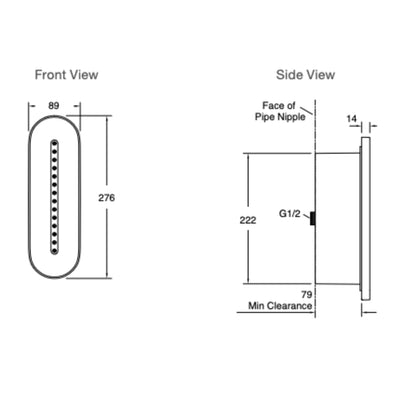 KOHLER STATEMENT BODY SPRAY OVAL 276MM BRUSHED NICKEL