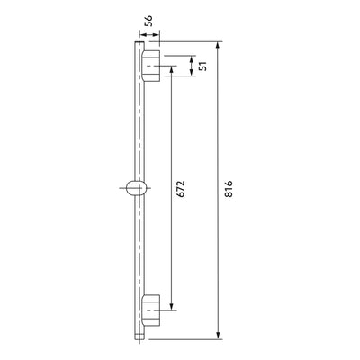 KOHLER STATEMENT SLIDEBAR CHROME (AVAILABLE IN 800MM AND 1000MM)