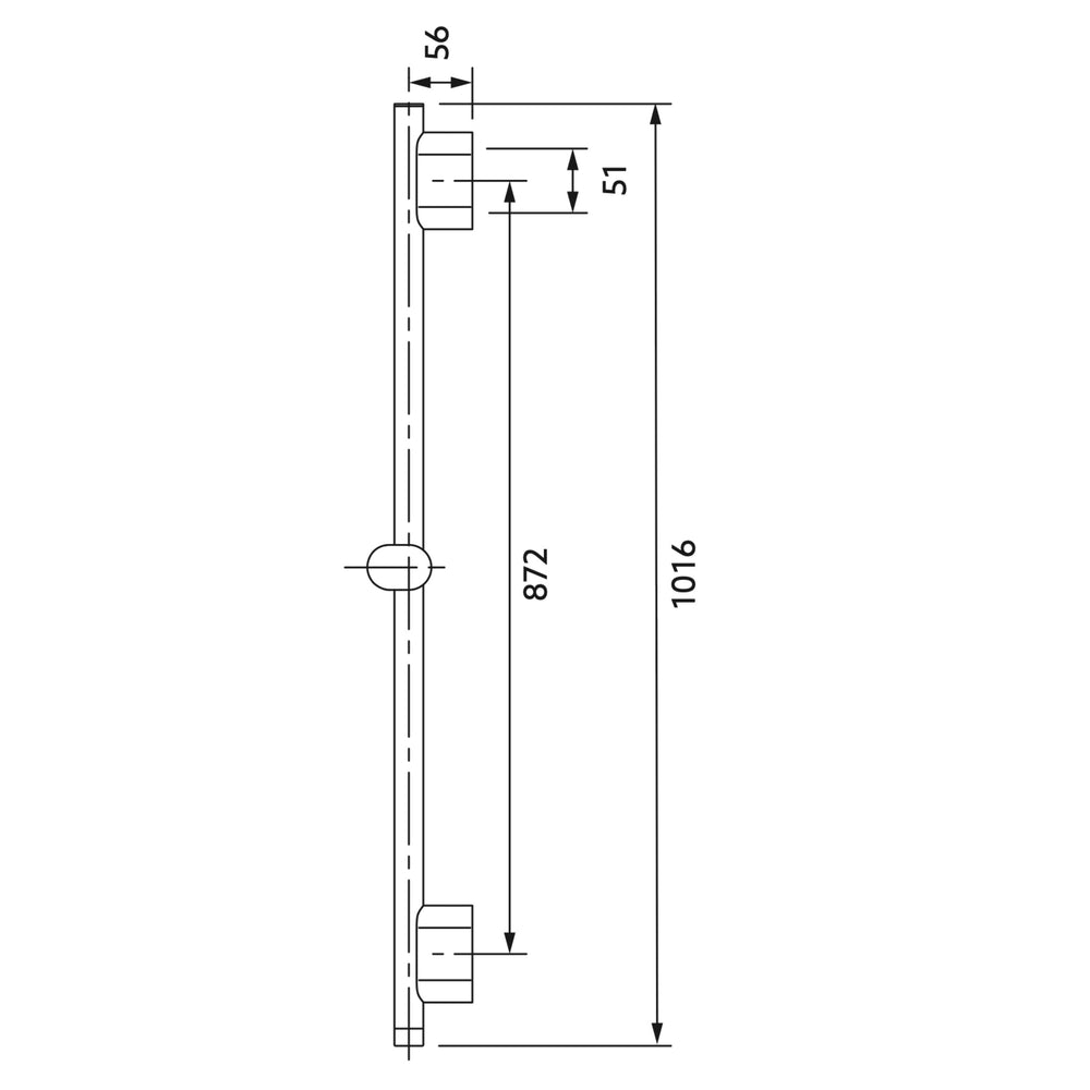 KOHLER STATEMENT SLIDEBAR MATTE BLACK (AVAILABLE IN 800MM AND 1000MM)