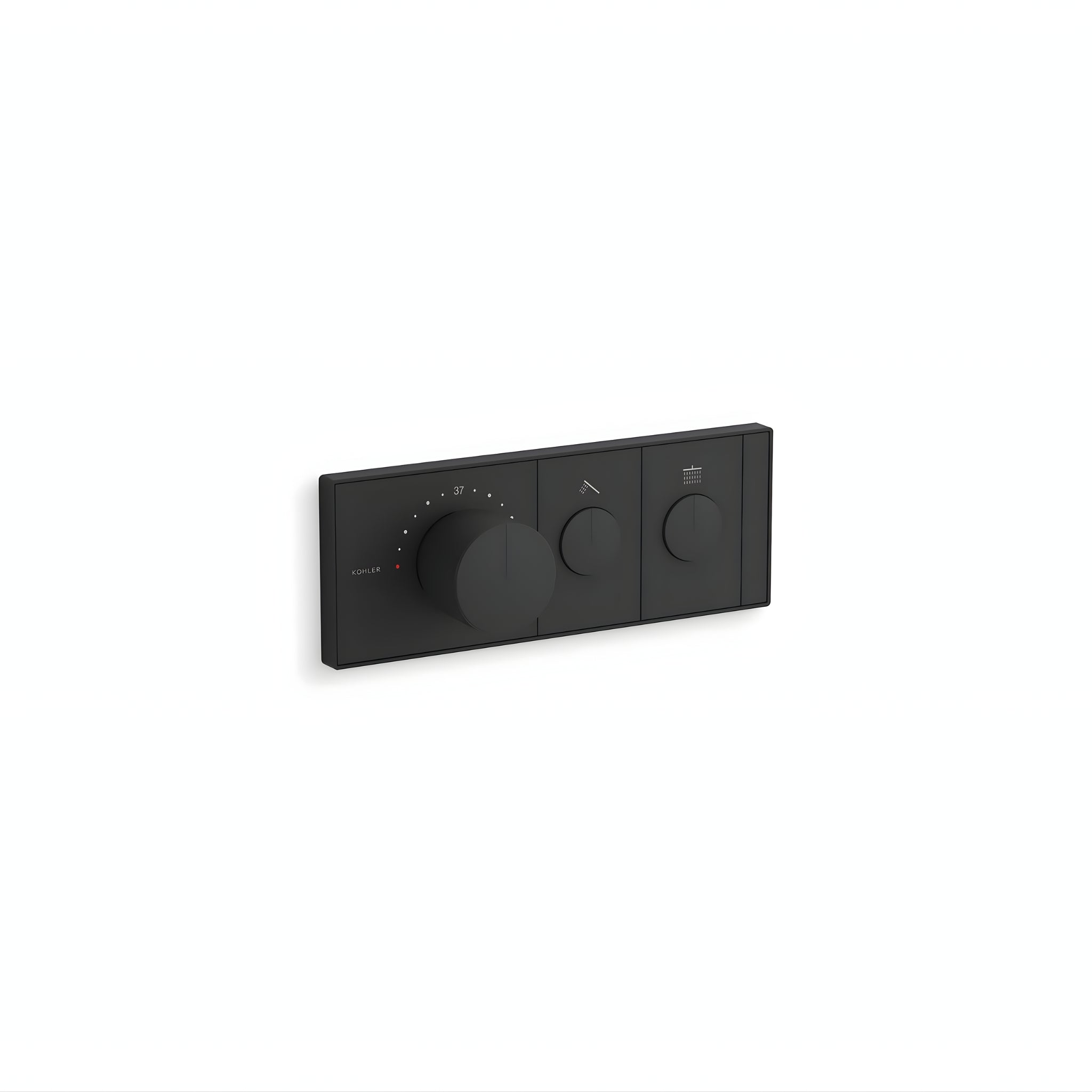 KOHLER ANTHEM TWO-OUTLET RECESSED MECHANICAL THERMOSTATIC CONTROL PANEL AND VALVE COMPLETE KIT MATTE BLACK