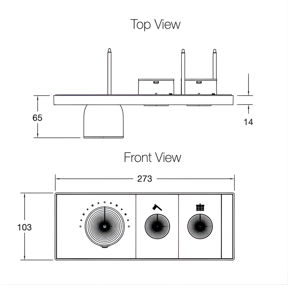 KOHLER ANTHEM TWO-OUTLET RECESSED MECHANICAL THERMOSTATIC CONTROL PANEL AND VALVE COMPLETE KIT BRUSHED BRASS
