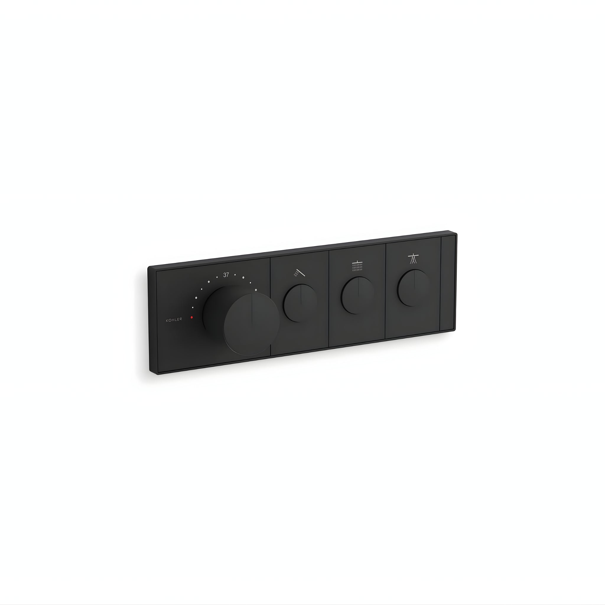 KOHLER ANTHEM THREE OUTLETS RECESSED MECHANICAL THERMOSTATIC CONTROL PANEL AND VALVE COMPLETE KIT MATTE BLACK