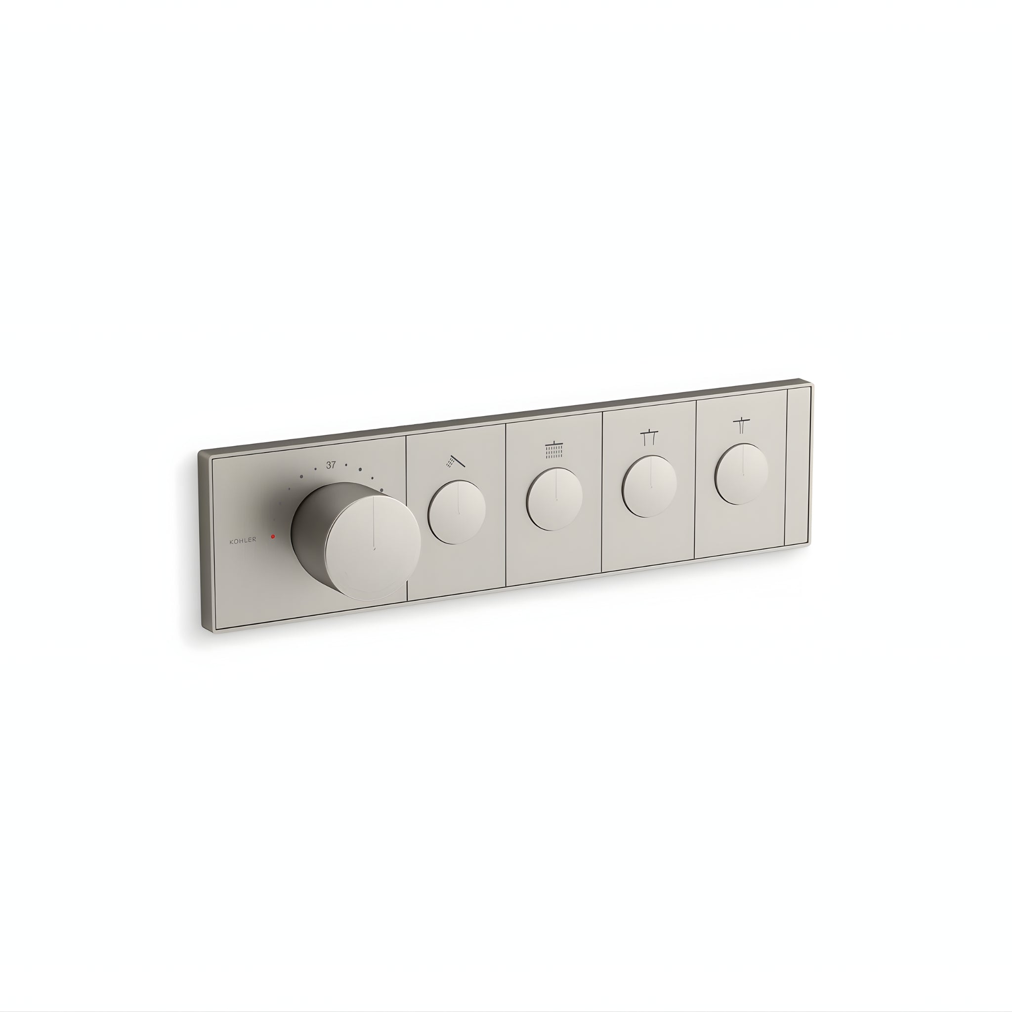 KOHLER ANTHEM FOUR OUTLET RECESSED MECHANICAL THERMOSTATIC CONTROL PANEL AND VALVE COMPLETE KIT BRUSHED NICKEL