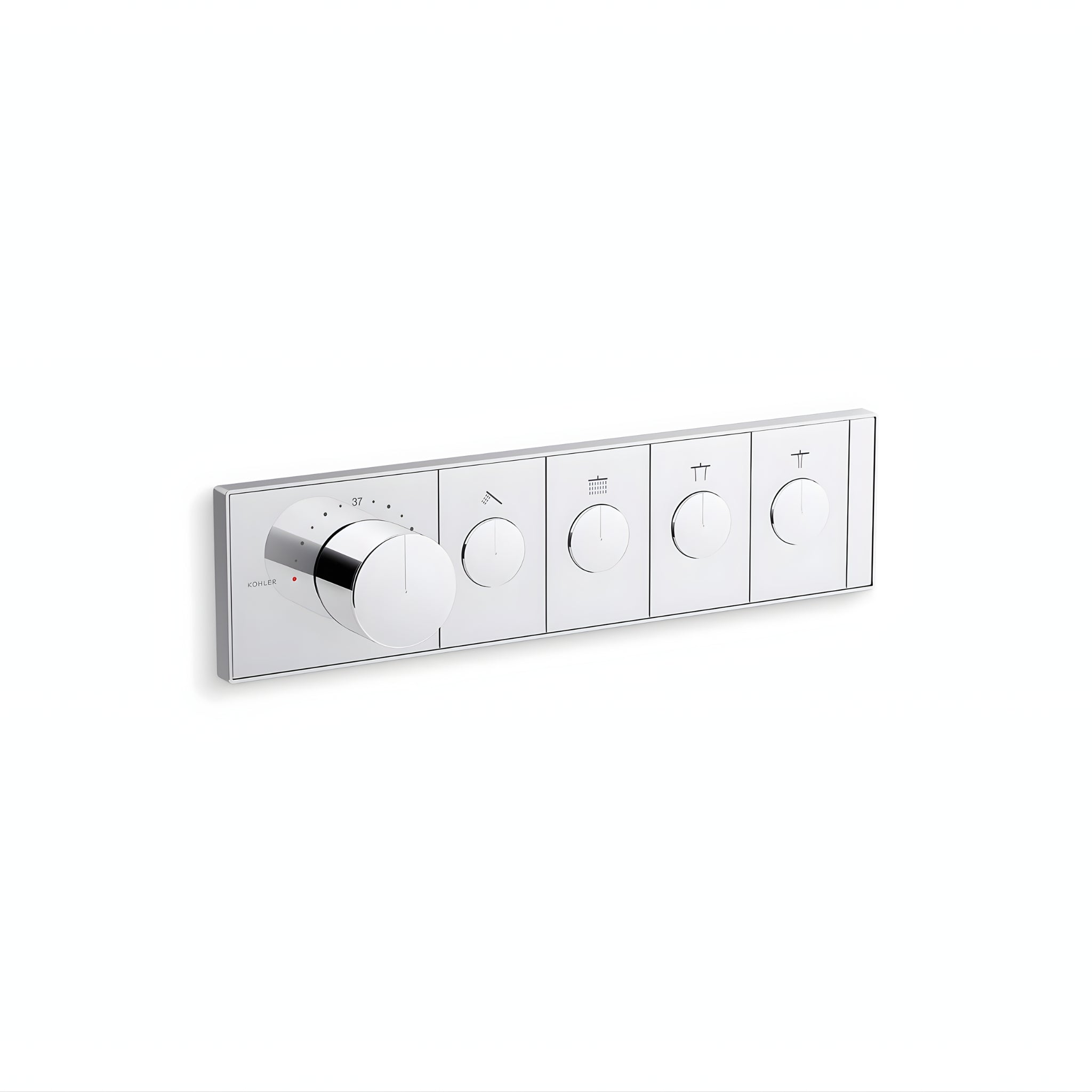 KOHLER ANTHEM FOUR OUTLET RECESSED MECHANICAL THERMOSTATIC CONTROL PANEL AND VALVE COMPLETE KIT CHROME