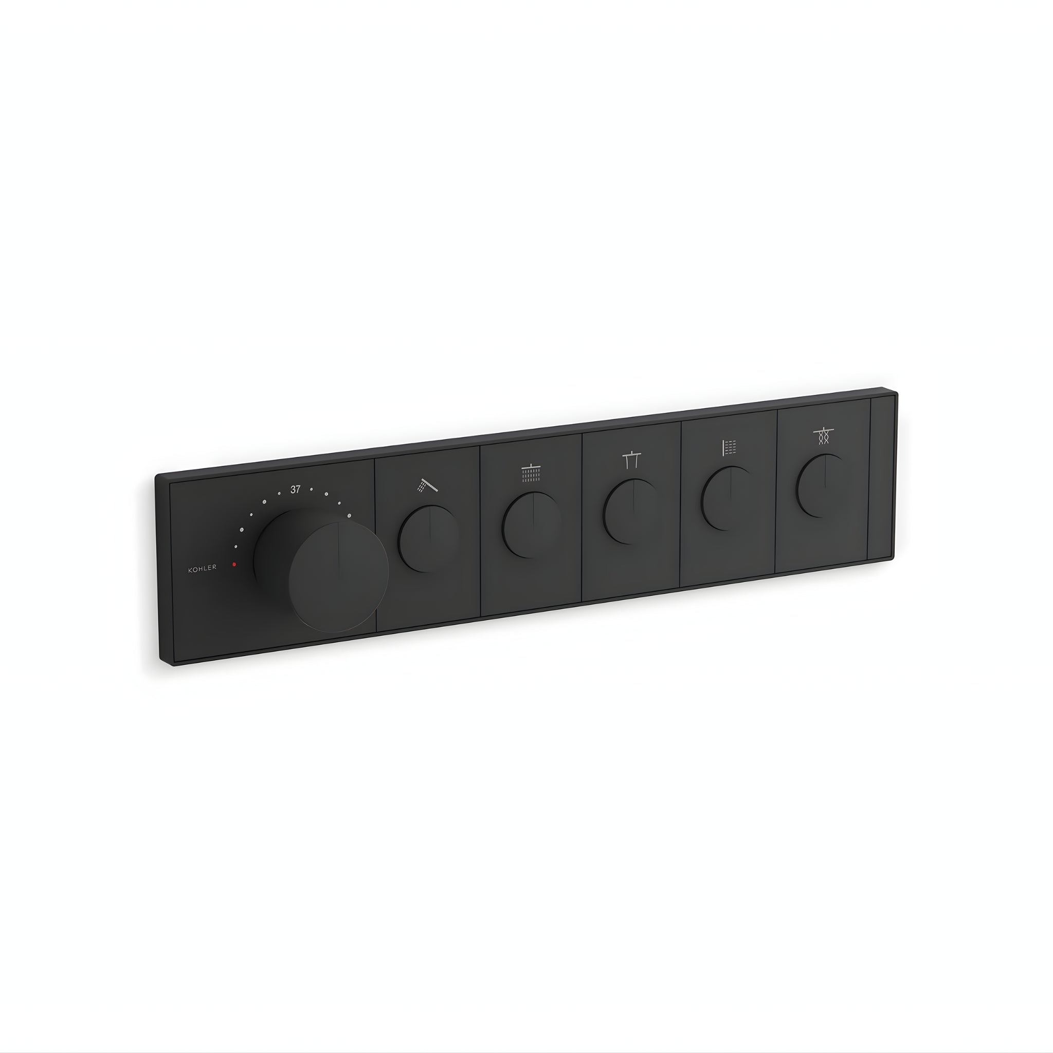 KOHLER ANTHEM FIVE OUTLET RECESSED MECHANICAL THERMOSTATIC CONTROL PANEL AND VALVE COMPLETE KIT MATTE BLACK