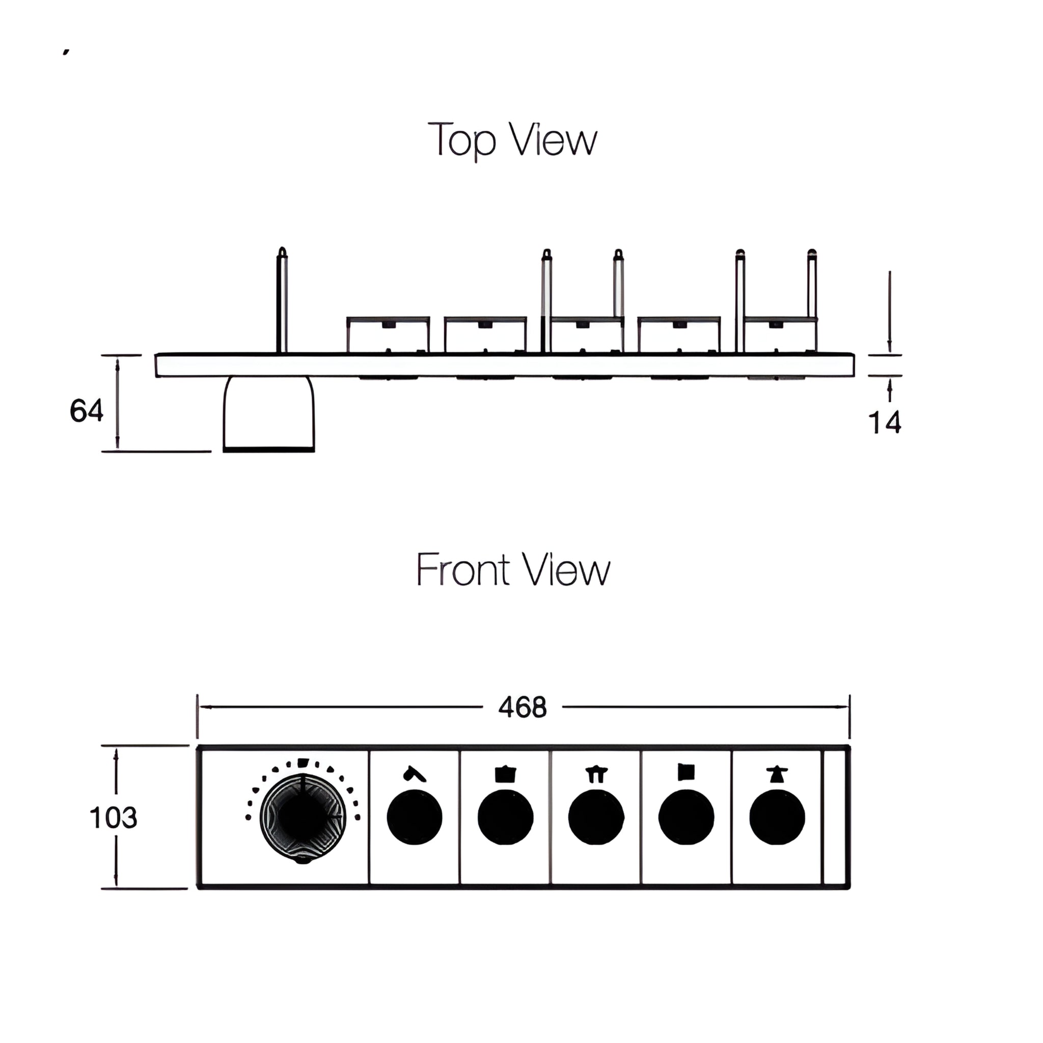 KOHLER ANTHEM FIVE OUTLET RECESSED MECHANICAL THERMOSTATIC CONTROL PANEL AND VALVE COMPLETE KIT BRUSHED BRASS