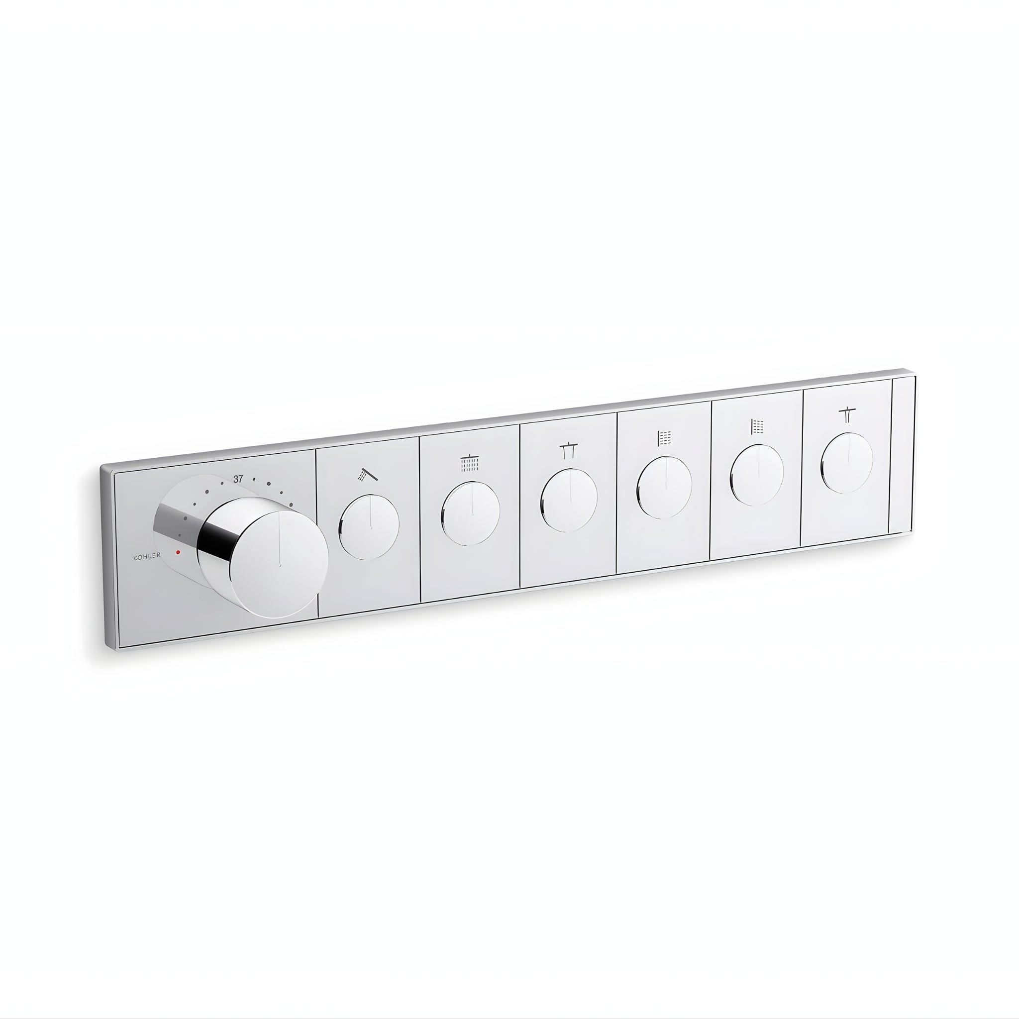 KOHLER ANTHEM SIX OUTLET RECESSED MECHANICAL THERMOSTATIC CONTROL PANEL AND VALVE COMPLETE KIT CHROME