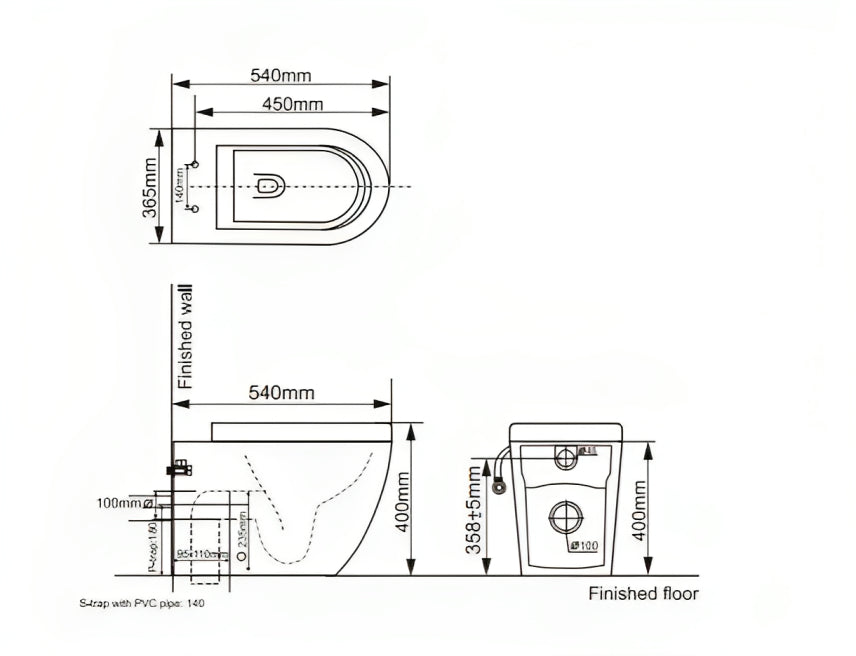 BELBAGNO ALEXANDER-R SERIES WALL FACED PAN GLOSS WHITE