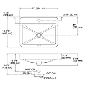 KOHLER VOX ABOVE COUNTER BASIN GREY 584MM