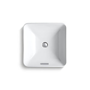 KOHLER FOREFRONT SQUARE ABOVE COUNTER BASIN WHITE 413MM