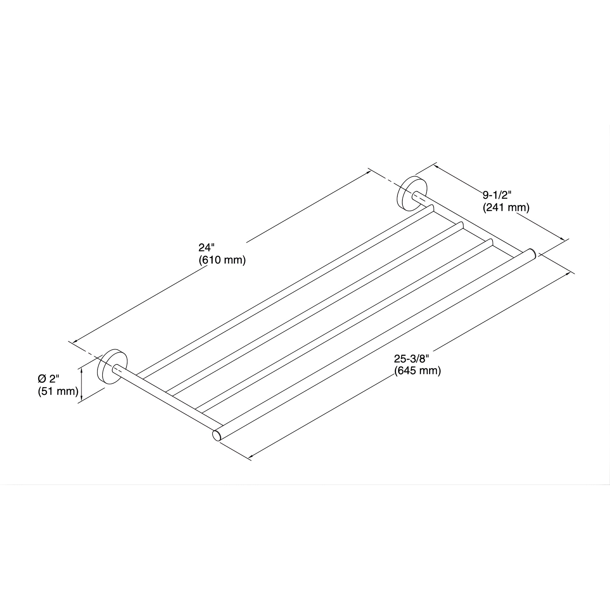 KOHLER ELATE TOWEL RACK CHROME
