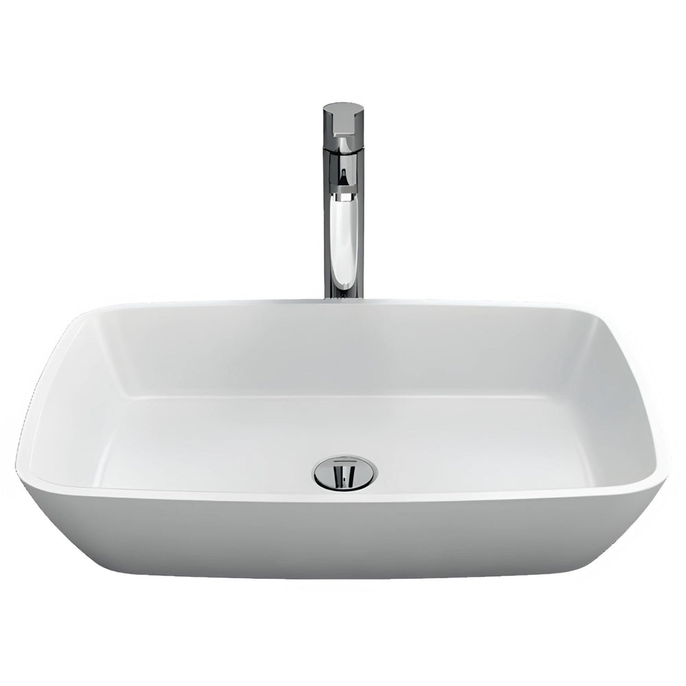 GARETH ASHTON VICENZA NATURAL STONE BASIN MATTE WHITE 590MM