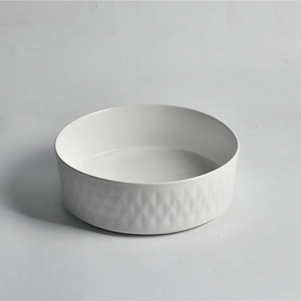 CLAYA DIAMOND ROUND ABOVE COUNTER BASIN MATTE WHITE 360MM